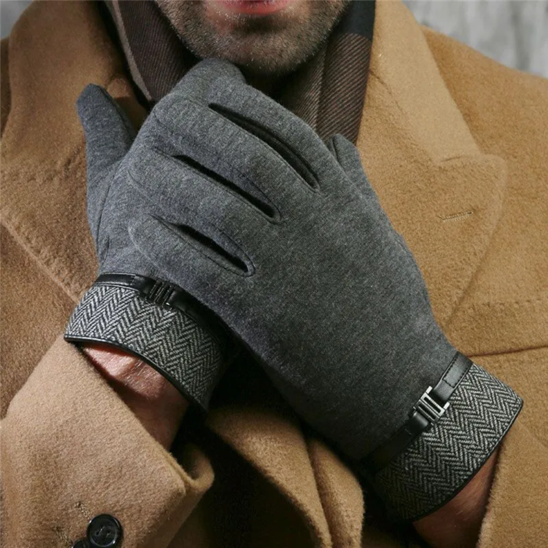 2018 Cotton Knitted Winter Gloves For Touchscreen Mens Heated Long