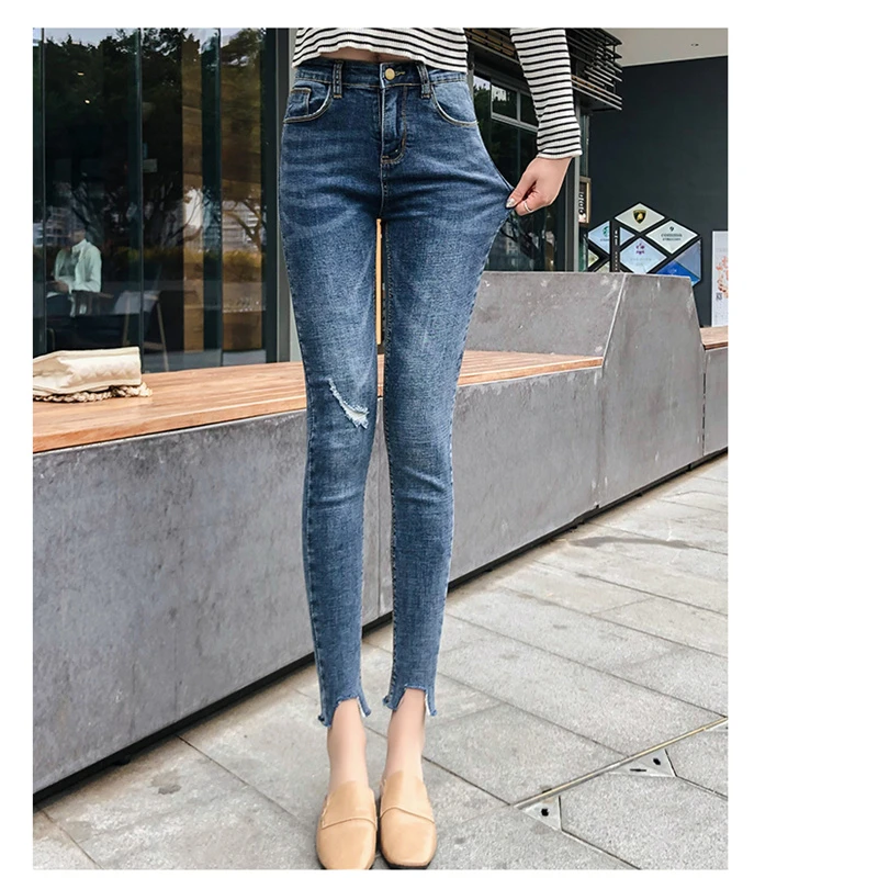 high waisted slim boyfriend jeans