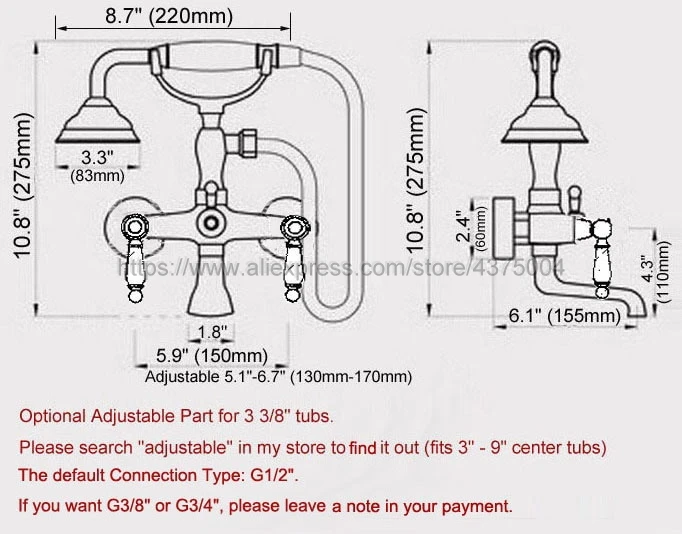 Antique Red Copper Bathroom Clawfoot Bath Tub Faucet Mixer Tap Ceramic Handle Hand Shower Head Nna330
