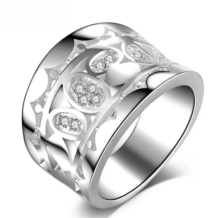 High end Crystal Rings For Women Multicolor Rhinestone 925 ...