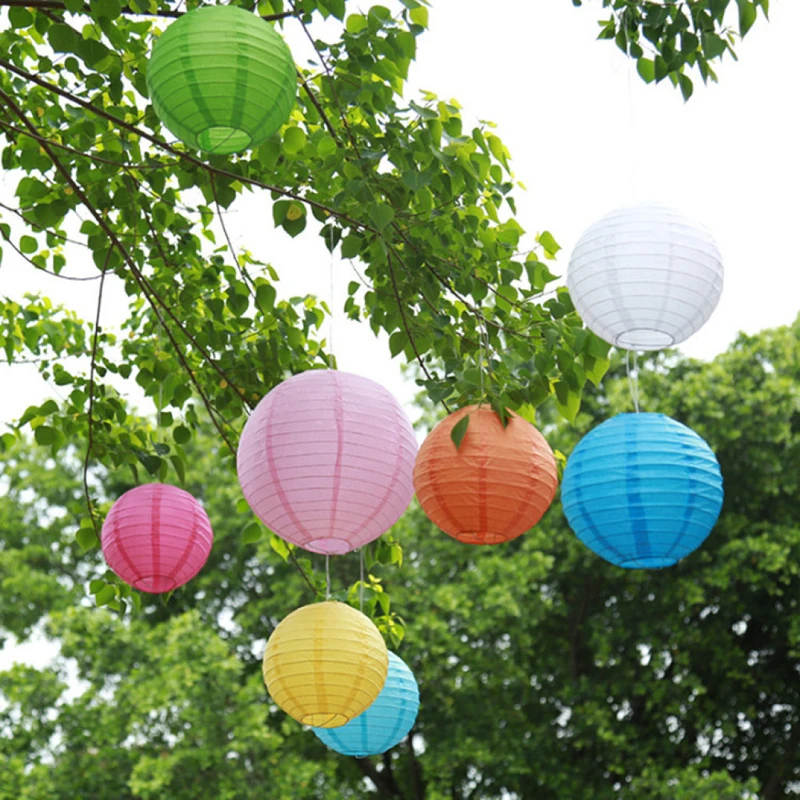 Round Chinese Paper Lantern lamp Lights ball 6" 8" 10" Wedding Home Party Decor 