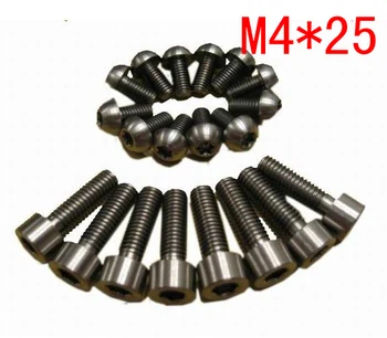 

New Free Shipping 50pcs M4x25 M4 Thread Diameter 25mm Length Titanium Ti Screw hex Socket Cap head
