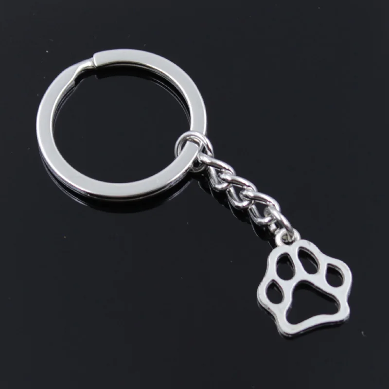 

new fashion men 30mm keychain DIY metal holder chain vintage dog bear paw 19*17mm silver pendant Gift