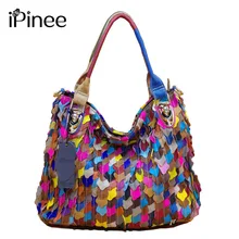 IPinee, модные сумки,, роскошная Лоскутная сумка из натуральной кожи, известный бренд, овчина, повседневная женская сумка на плечо, женские сумки