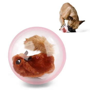 

Magic Automatic Ball Dog Chew Toys Roller Ball Built-in Plush Squirrel Doll Toy Activation Dog Interactive Ball