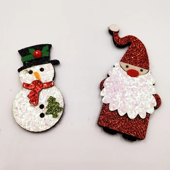 

20PCS/Lot Mix Style Merry Christmas Padded Applique Crafts for Children Headwear Hair clip Accessorie and Garment Accessoires