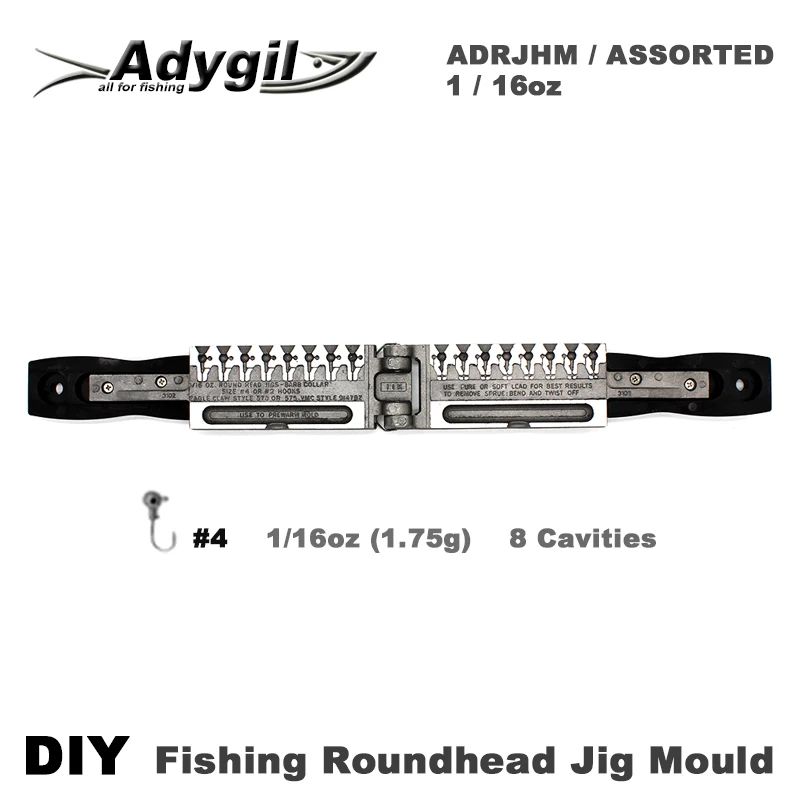 Форма для рыболовных колец adyil, DIY, ADRJHM/Ассорти, комбинированная, 1/16 унций (1,75 г), 8 полостей|Рыболовные снасти| | АлиЭкспресс