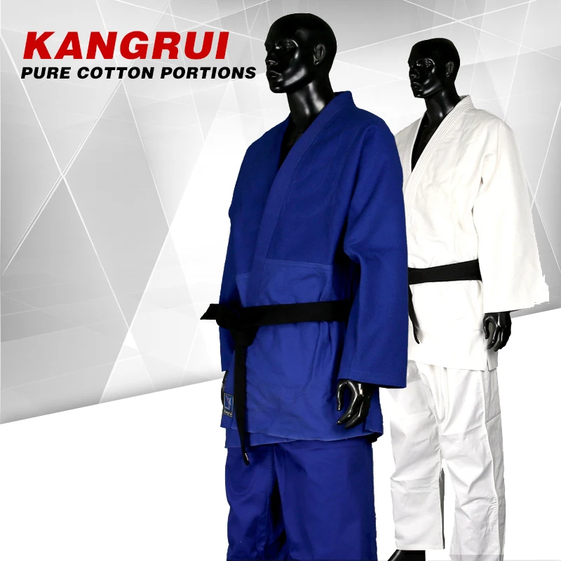 

2017 new Blue and White cotton dobok Jiu Jitsu gi Judo uniform Standard Taekwondo martial arts uniform WTF training suit