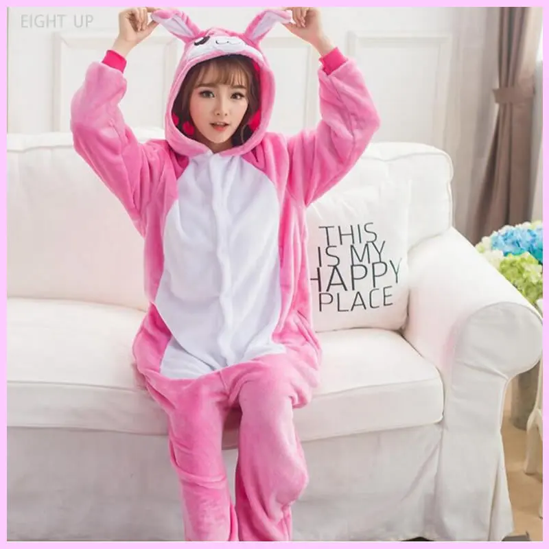 

Kigurumi Brand Unisex Cartoon Animal Stereo Pink/Blue Rabbit Serial Pajamas Flannel Cosplay Costume Onesie Clothes Jumpsuit