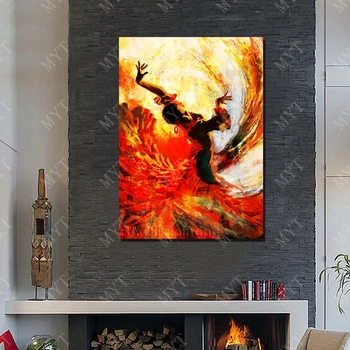 

Spain Style Dance Oil Painting Home Decoration Living Room Decorative Fine Art Picture No Framed Hand painted Pictures