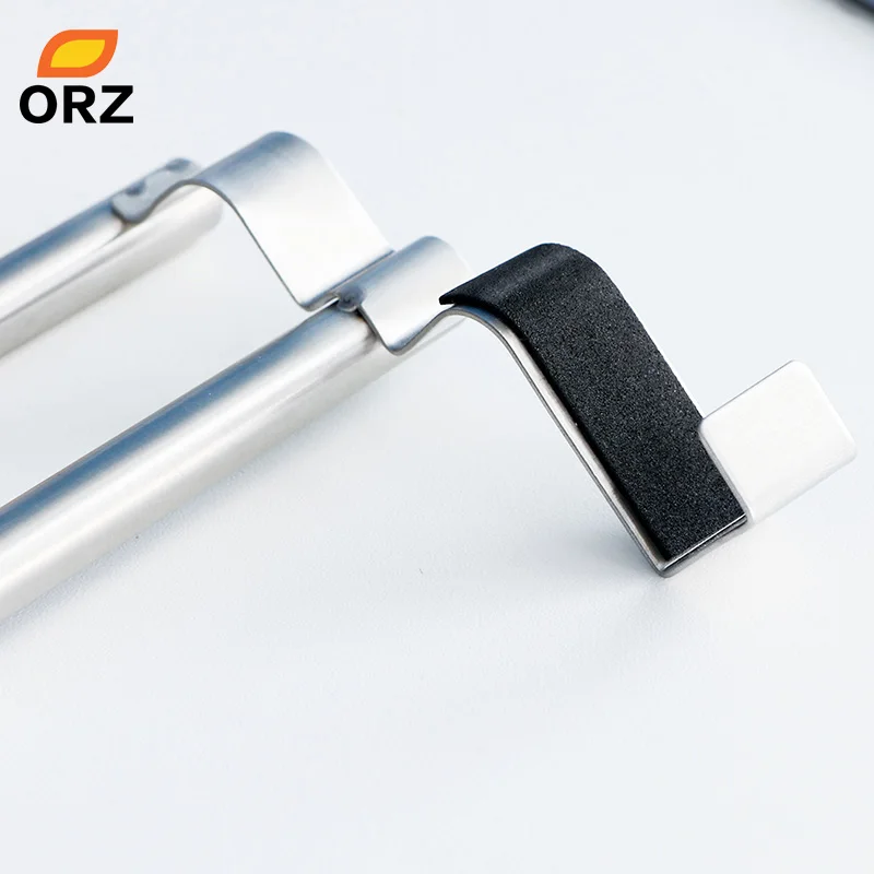 ORZ Kitchen Cabinet Towel Rack Stainless Steel Hook Type Towel Bar Holder Shelves Hanging Over Door Bathroom Storage Hanger