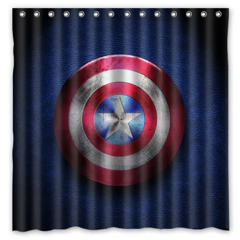 

Captain America Waterproof Fabric Bath Shower Curtain Mildewproof Polyester Bathroom Curtains with Hooks 72"x72"