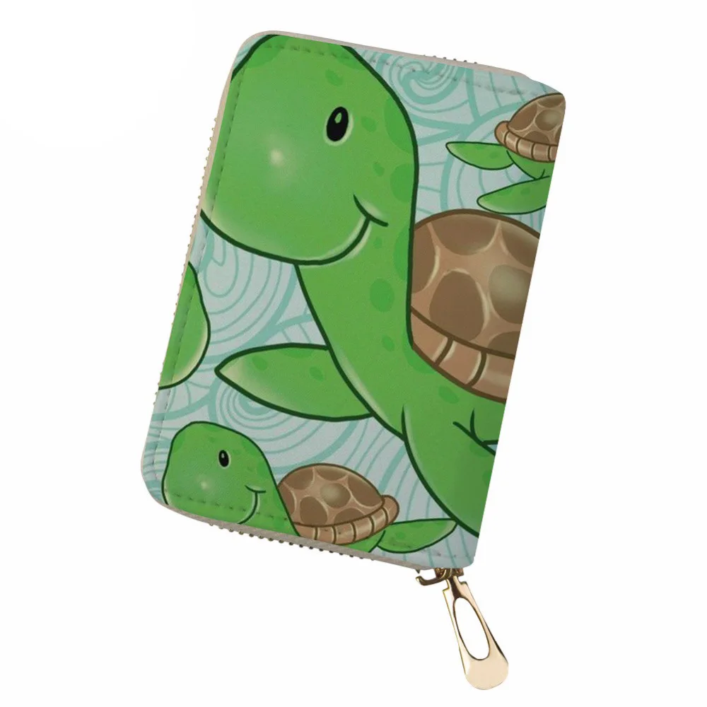 

NOISYDESIGNS PU Leather Card ID Holder Sea Turtle Print Credit Card Holder Women Travel Organizer Business Card Holder Card Case