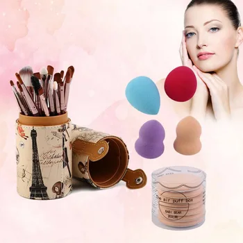 

Professional Outdoor Travel Makeup Brush Sets 20pcs Makeup Brushes + 4 x Powder Puff + 7 x Air Puff + Container Hot Best Selling