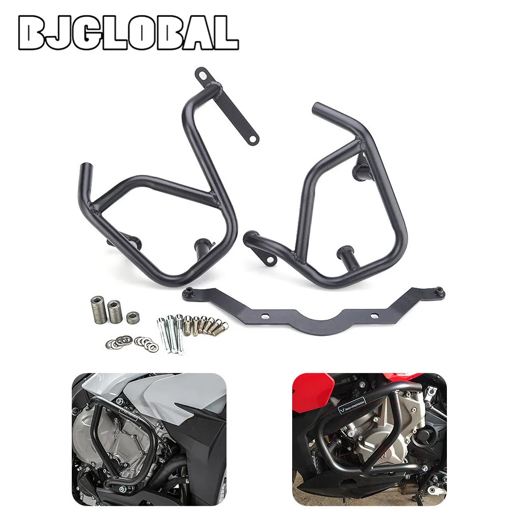 

BJGLOBAL CNC Motorcycle Engine Guard Crash Bar Protection Frame Guard Metal Bumpers For BMW S1000XR 2015 Black