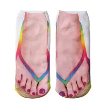 Новинка года; Забавные 3D Вьетнамки с принтом; удобные носки; групповые милые носки с принтом радуги; Chaussette# VC12057