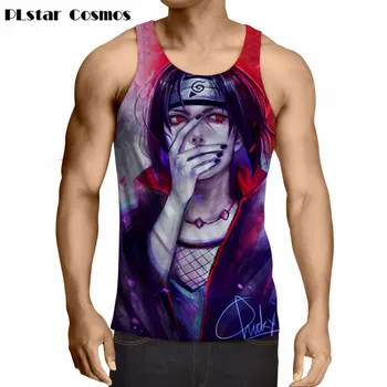 

PLstar Cosmos 2019 Summer Hot Sell Anime Naruto 3d Tank tops Cool casual Vest Uchiha Itachi print Streetwear Hip Hop Men's vest