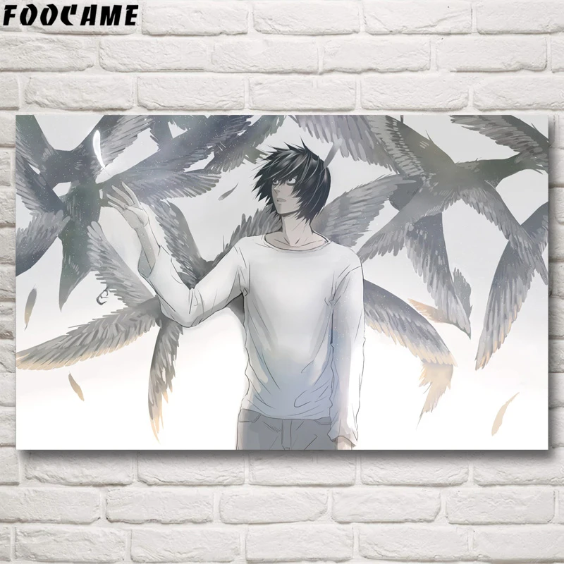 Постеры и принты FOOCAME Death Note из японского аниме шелковые декоративные настенные