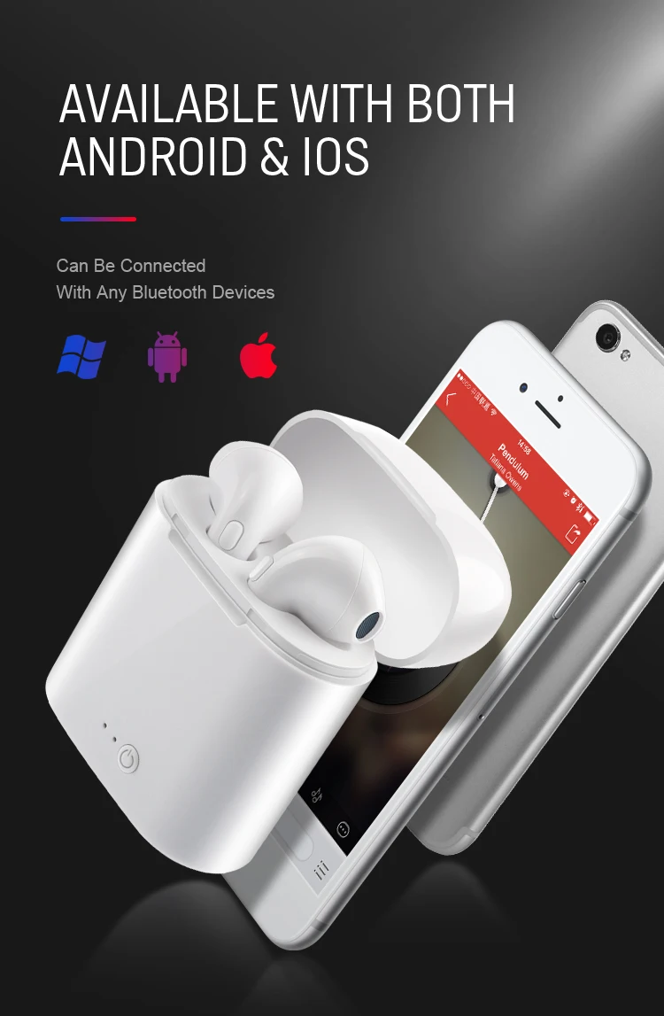 

I7s TWS Wireless Bluetooth 5.0 Earphones mini Headsets Earbuds with Mic For Iphone Samsung S6 S8 + Xiaomi Huawei LG ios phones