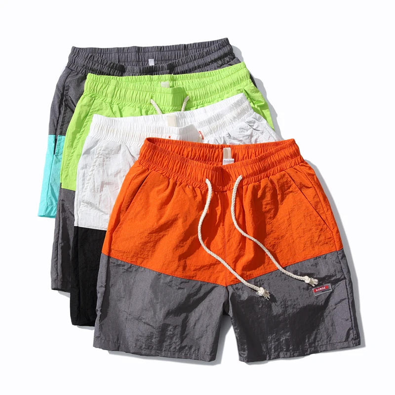 New summer fashion two color blocked cool shorts men elastic waist
