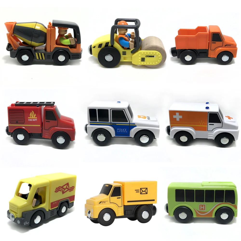 Magnetic Car Toy Function Train Track Scene Car Truck Accessories Compatible With Wooden Track Children's Educational Toys W09 - Image 4