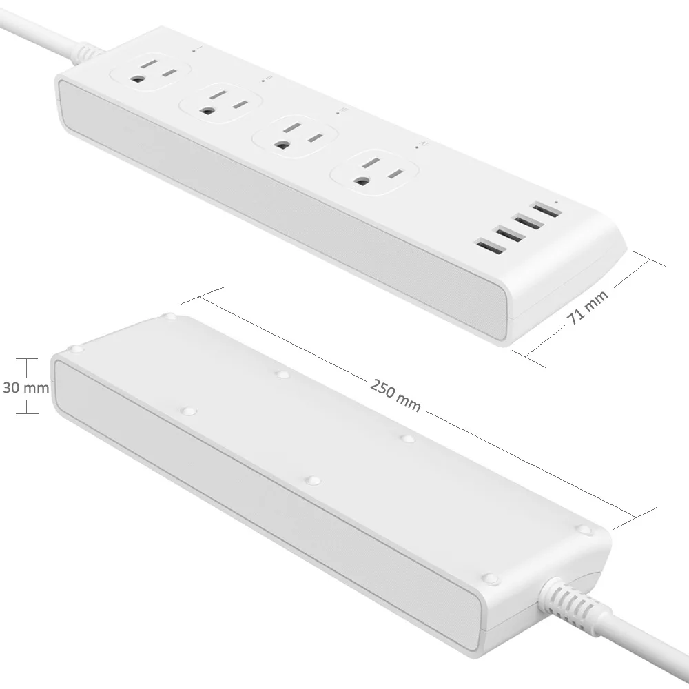 Wifi Smart power Strip 4 штепсельная Вилка для сети с переменным током стандарта США мульти Электрический фильтр с USB удлинитель работает с Amazon Alexa Echo, Google Home Homekit