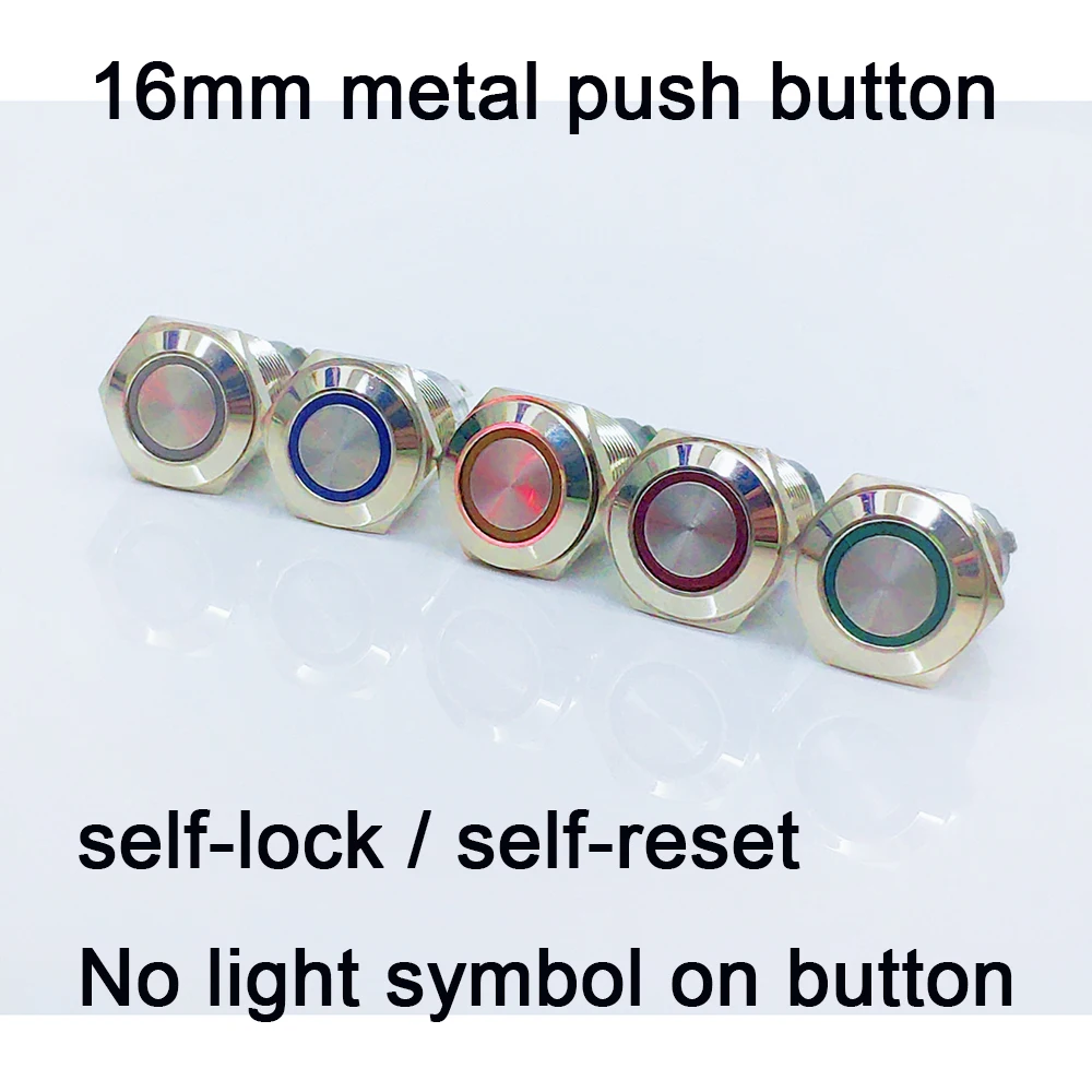 16 мм металлический кнопочный мгновенный водонепроницаемый переключатель светодиодный светильник 5 в 12 В 24 в 110 В 220 В мгновенный водонепроницаемый автомобильный двигатель