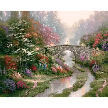 

Hand painted contemporary art Landscapes Stillwater Bridge oil paintings on canvas high quality artwork for wall decor