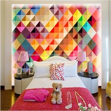 Пользовательские большие фотообои для гостиной диван спальня ТВ установка стены Современное оформление стены бумага цвет сетчатый постер стены