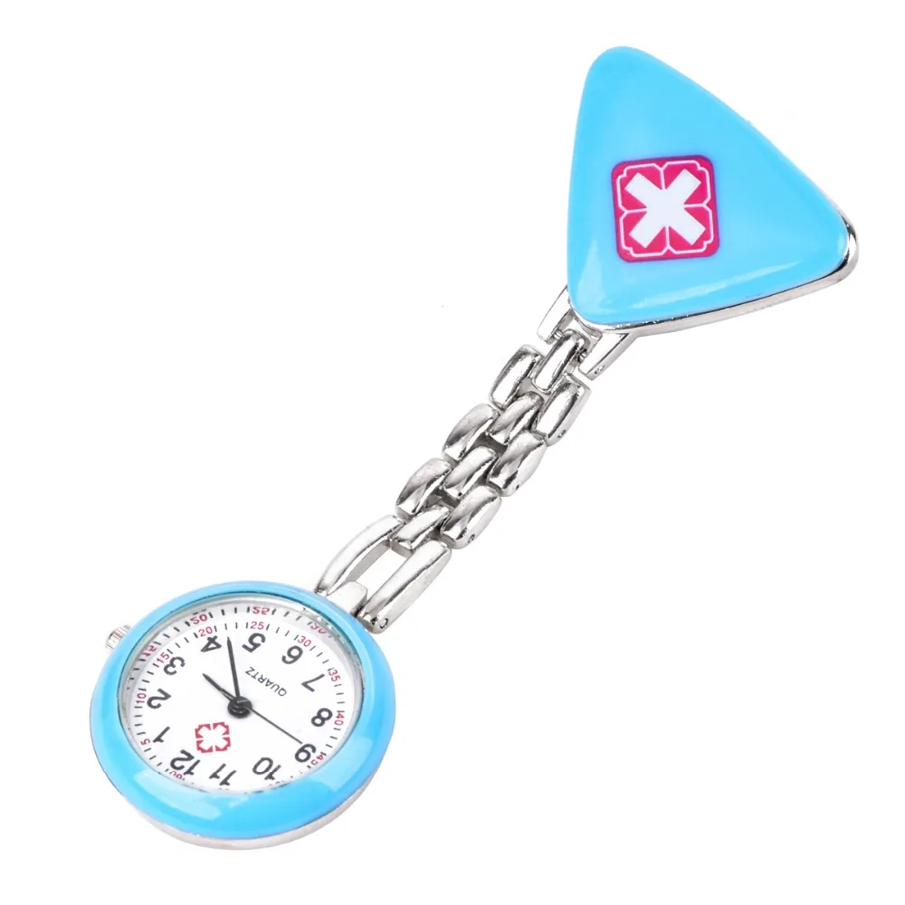Shellhard Одежда высшего качества женские Леди Треугольники часы кварцевые клип на крест Дизайн Брошь медсестры dotor FOB карманные часы подарок