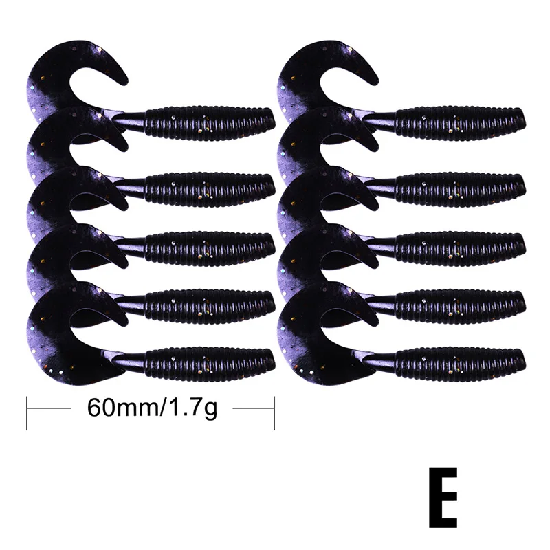 10 шт. 60 мм/1,7 г Силиконовые Мягкие рыболовные приманки плавающий резиновый приманка leurre de peche хвост искусственные рыболовные снасти
