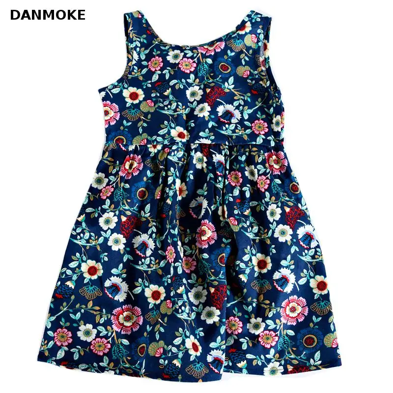

Danmoke 3-11years Baby Girl Dress Clothes Floral Print Girls Dress Summer 2017 Costume Casual Clothes