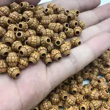 DIY дешевые 7*8 мм 100 шт Горячие акриловые бусины имитация дерева бусины круглой формы подходит для ручной работы ожерелье браслет Изготовление ювелирных изделий