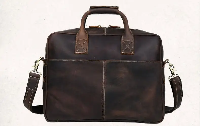 Woosir Leather Briefcase for Men 16 Inches Laptop Bag - Woosir