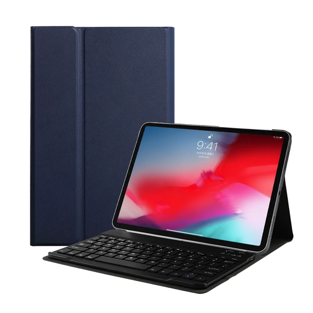 

Case For iPad Pro 11 2018 Case Wireless Bluetooth Keyboard + PU Leather Cover Protective Smart Case For iPad 11 + Gift