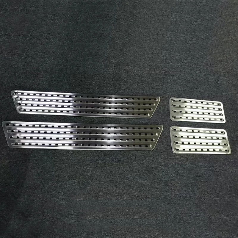 para vw Volkswagen Soleira da Porta Placa de Chinelo Transporter Caravelle Inoxidável Limiar Capa 4 Pçs - Set t6 2020-2020 Aço 2 Cheap Molduras interiores