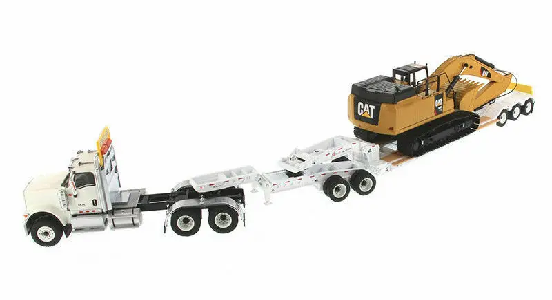 Литой мастеров DM85600 HX520 трактор + низкорамник Cat 349F 1/50 Новый штучной