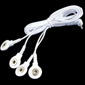 

2PCS/LOT DC 2.5MM Button 2 way and 4 way electrode wires /cable for digital therapy machine ,tens machine ,slimming massager
