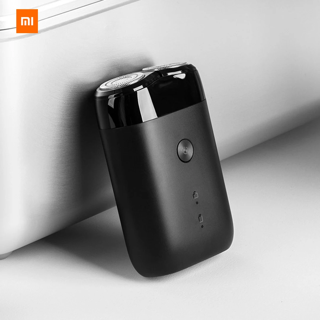 

New Original Xiaomi electric razor rotating double head black Full body wash Type-c charge silent motor double safe protection