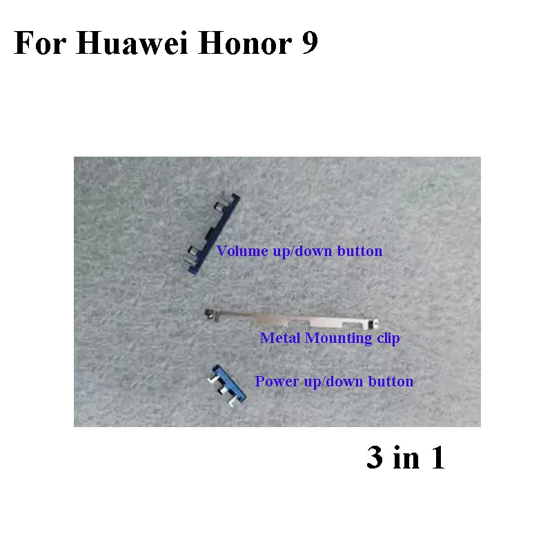 3 in 1 Side Button For Huawei Honor9 Honor 9 STF-AL00 AL10 Power On Off + Volume Buttons Set Mounting Metal plate | Мобильные
