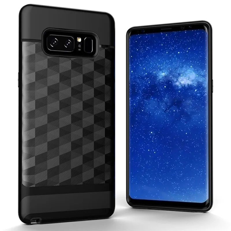 Luxury Geometric TPU+PC Brushed Plastic Hybrid Shockproof Rugged Armor Phone Back Case For SAMSUNG Galaxy Note 8 Matte Cover (5)