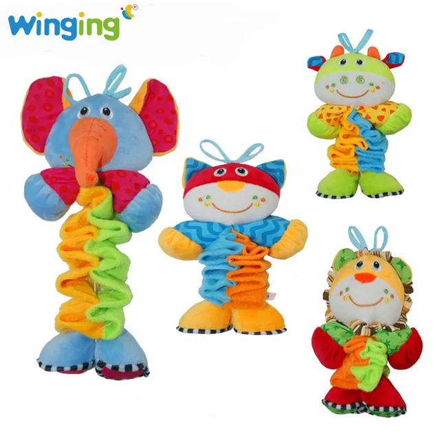 1pcs Cute Baby Rattles Stuffed Animals Soft Toy Baby Care Cartoon