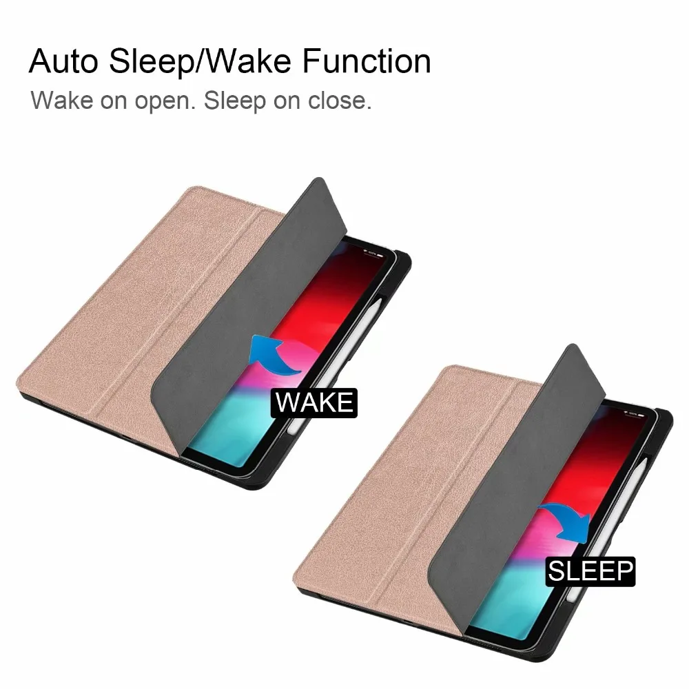 Cartoon Slim Case for Apple iPad Pro 11 Smart Pencil Cover Auto Sleep Wake Up Stand PU For iPad Pro 11 2018 Pencil Cover  (7)