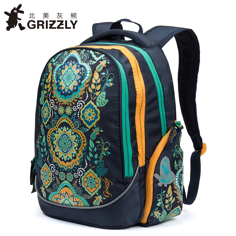GRIZZLY 2019 новые школьные сумки рюкзак для девочек дизайн медведя Детские рюкзаки