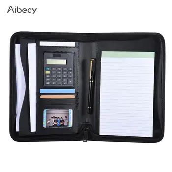 

Padfolio PU Leather A5 Portable Business Portfolio Padfolio Folder Document Case Organizer Portafolios with Calculator Holder
