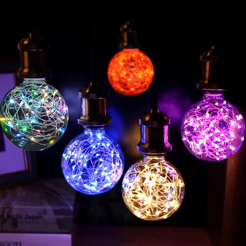 Christmas RGB E27 Edison Fairy LED Ball Light String Bulb Night Light
