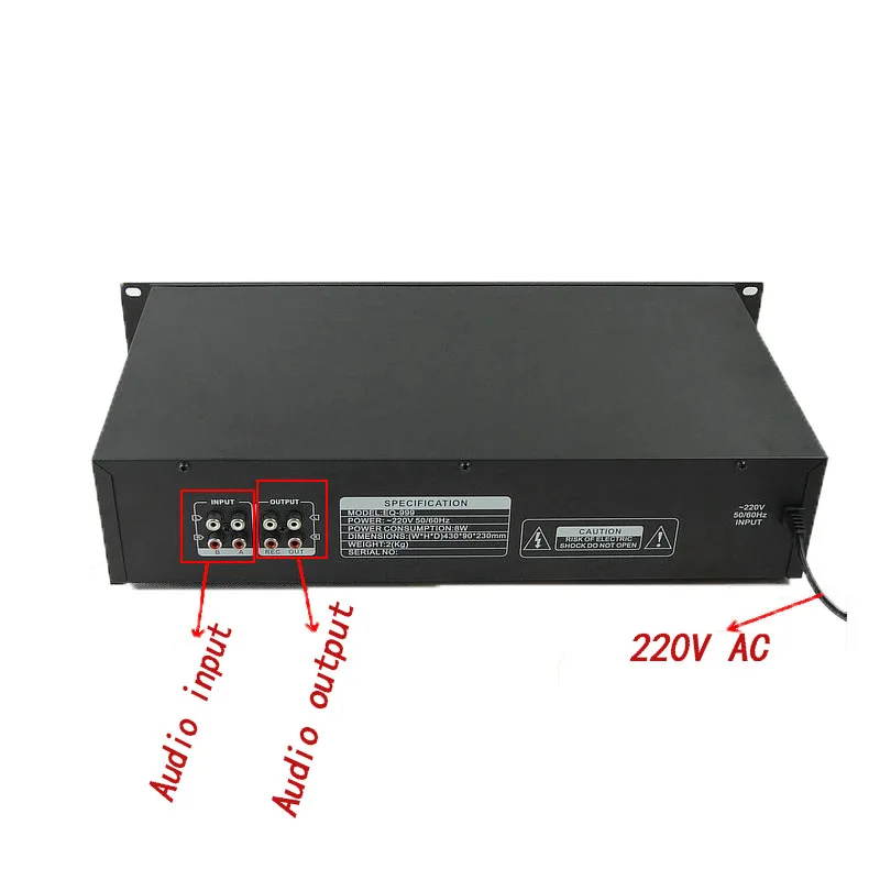EQ 231 stereo 20 полосный Графический экскаватор Dual / Performance KTV equcizer со светодиодным