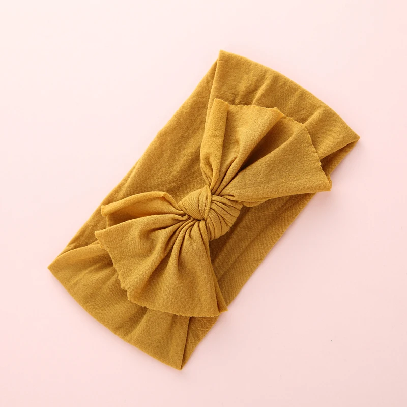 

1pcs Knot Bow Nylon Headbands One size fits most Wide Bow Nylon Turban Head wraps Soft Headwrap Baby Girls Hair Accessories