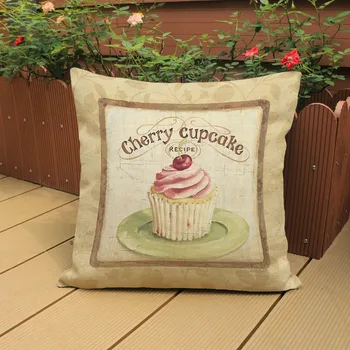 

European Dessert Style Cushion Cream Cake Print Square Throw Pillows Restaurant Bar Coffee Shop Decoration Sofa Chair Pillowcase