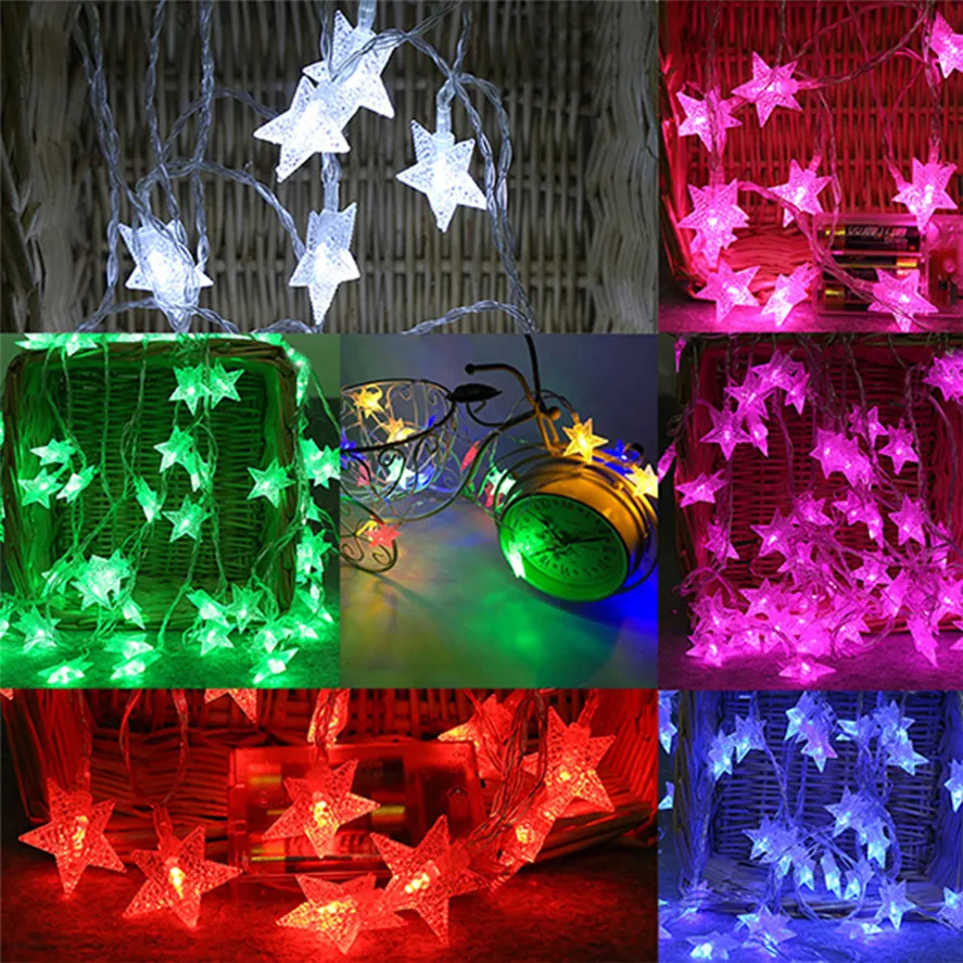 Декоративный светильник для праздника, вечеринки, 2 м, 10 светодиодный, кристально чистый, звездный, сказочный светильник, Свадебная вечеринка, уличный декор, лампа 30